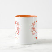 Personalisierter Blumenmonogramm-Buchstabe Z Beche Tasse (Zentrum)