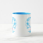 Personalisierter Blumenmonogramm-Buchstabe Z Beche Tasse (Zentrum)