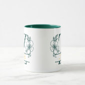 Personalisierter Blumenmonogramm-Buchstabe Z Beche Tasse (Zentrum)