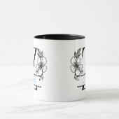 Personalisierter Blumenmonogramm-Buchstabe Z Beche Tasse (Zentrum)