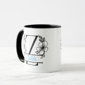 Personalisierter Blumenmonogramm-Buchstabe Z Beche Tasse (Vorderseite Links)