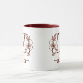 Personalisierter Blumenmonogramm-Buchstabe Z Beche Tasse (Zentrum)