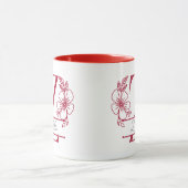 Personalisierter Blumenmonogramm-Buchstabe Z Beche Tasse (Zentrum)