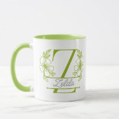 Personalisierter Blumenmonogramm-Buchstabe Z Beche Tasse (Links)