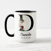 Personalisierter Blumenmonogramm-Tasse Geschenk fü Tasse (Links)