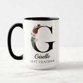 Personalisierter Blumenmonogramm-Tasse Geschenk fü Tasse (Links)