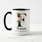 Personalisierter Blumenmonogramm-Tasse Geschenk fü Tasse (Links)