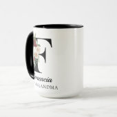 Personalisierter Blumenmonogramm-Tasse Geschenk fü Tasse (Vorderseite Links)