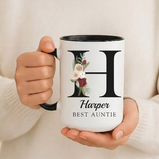 Personalisierter Blumenmonogramm-Tasse Geschenk fü Tasse