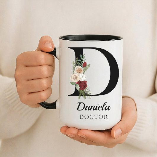 Personalisierter Blumenmonogramm-Tasse Geschenk fü Tasse