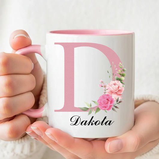 Personalisierter Blumenmonogramm-Tasse Geschenk fü Tasse