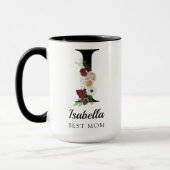 Personalisierter Blumenmonogramm-Tasse Geschenk fü Tasse (Links)