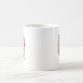 Personalisierter Blumenmonogramm-Tassengeschirr-Ge Kaffeetasse (Mittel)