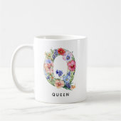 Personalisierter Blumenmonogramm-Tassengeschirr-Ge Kaffeetasse (Links)