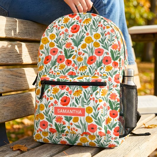Personalisierter Blumenname Bedruckter Rucksack