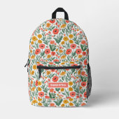 Personalisierter Blumenname Bedruckter Rucksack (Vorderseite)