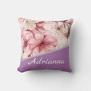 Personalisierter Blumenname Kissen