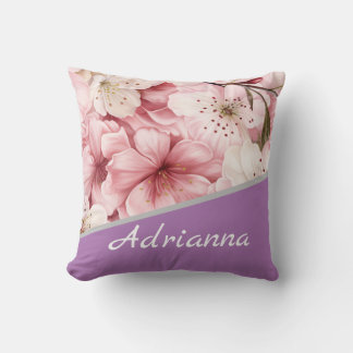Personalisierter Blumenname Kissen