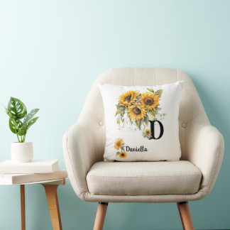 Personalisierter Blumenname Kissen