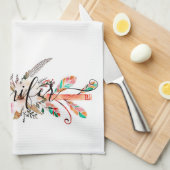 Personalisierter Blumenpfeil Geschirrtuch (Viertel Falte)