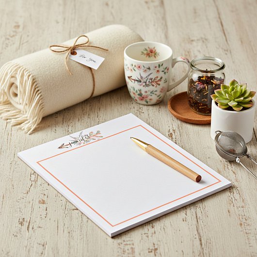 Personalisierter Blumenpfeil Notizblock