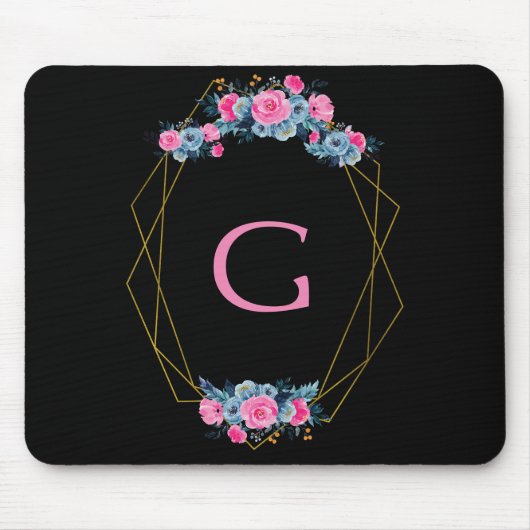 Personalisierter Blumenrahmen Mousepad (Vorne)