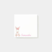 Personalisierter Blumenrosa Bunny Post-It-It-Notes Post-it Klebezettel (Vorderseite)