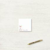 Personalisierter Blumenrosa Bunny Post-It-It-Notes Post-it Klebezettel (Auf Schreibtisch)