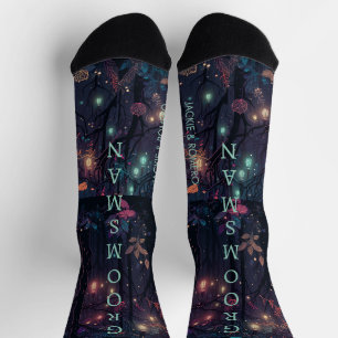 Personalisierter Blumenspray Fantasy Art Trauzeuge Socken