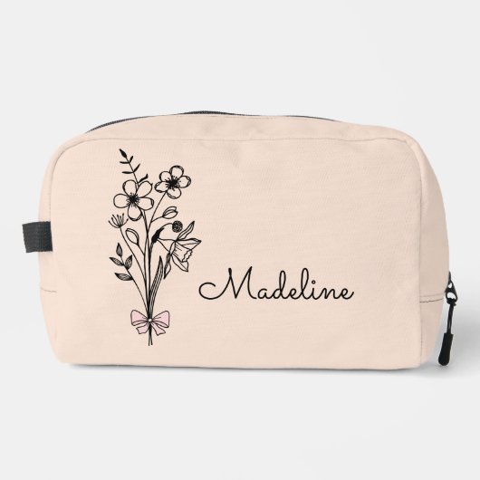 Personalisierter Blumensteg Waschbeutel (Vorderseite)
