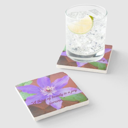 Personalisierter BlumensteinUntersetzer Steinuntersetzer (Seitenansicht)