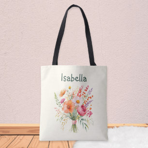 Personalisierter Blumenstrauß Hübsche Blumen Chic Tasche