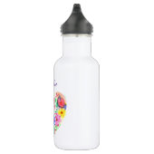 Personalisierter Blumenstrauß Lila Edelstahlflasche (Rechts)