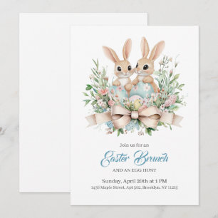 Personalisierter Blumenstrauß Ostern Brunch im Rah Einladung