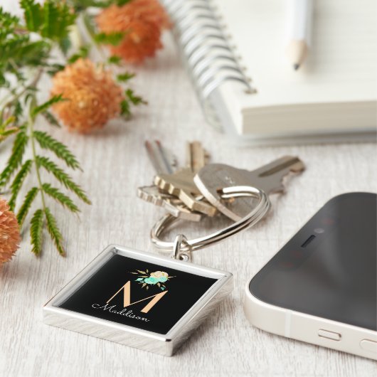 Personalisierter Blumenstrauß Schlüsselanhänger (Seite)