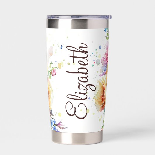 Personalisierter Blumenstrauß Thermobecher (Links)