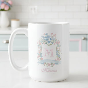 Personalisierter Blumenwappen-Mug Kaffeetasse