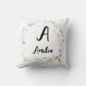 Personalisierter, blumiger Mit Monogramm Throw Kis Kissen (Vorderseite)