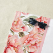 Personalisierter Blush-Blütenkern Strandtuch (Beispiel)