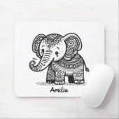 Personalisierter Blütenelephant Mousepad (Mit Mouse)