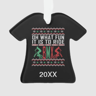 Personalisierter BMX Rider Ugly Weihnachtssüßer Ornament