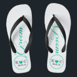 Personalisierter Boden (Aqua) Badesandalen<br><div class="desc">Spaß,  maßgeschneiderte Hochzeitskippen</div>