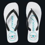 Personalisierter Boden (blau) Badesandalen<br><div class="desc">Spaß,  maßgeschneiderte Hochzeitskippen</div>