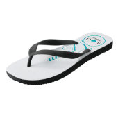 Personalisierter Boden (blau) Badesandalen (Schrägansicht)