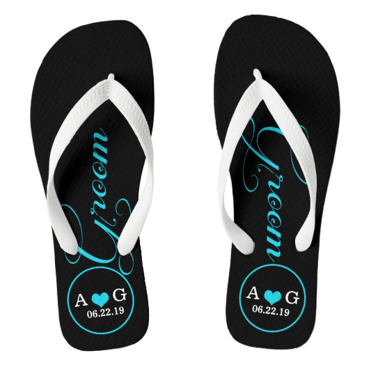 Personalisierter Boden (blau) Badesandalen (Fußbett)