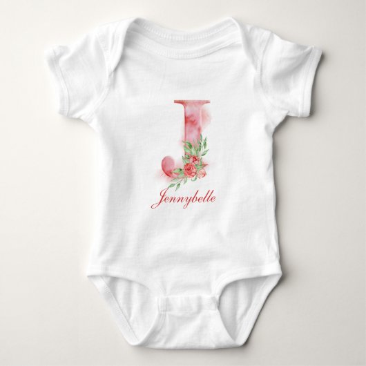 Personalisierter Bodysuit des Name-Monogramm-| Baby Strampler (Vorderseite)