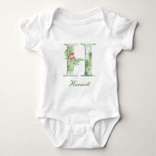 Personalisierter Bodysuit des Name-Monogramm- Baby Strampler