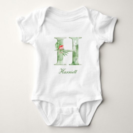 Personalisierter Bodysuit des Name-Monogramm-| Baby Strampler (Vorderseite)