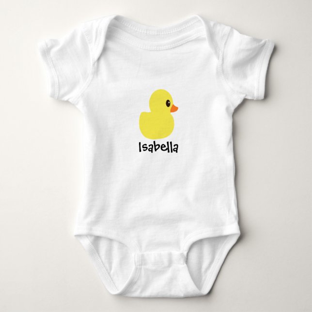 personalisierter Bodysuit "Rubber Ducky" Baby Strampler (Vorderseite)