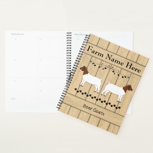 Personalisierter Boer Goat Farm Plane Planer (Anzeige)